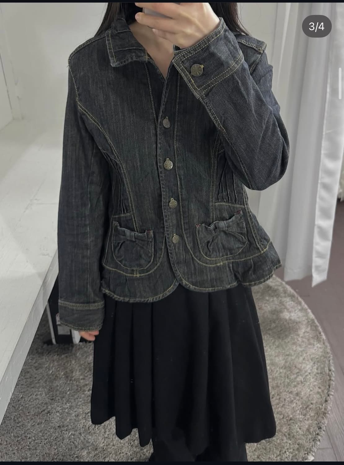 ribbon detail denim jacket 상품이미지2