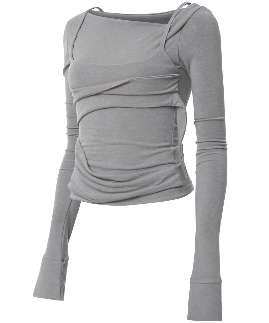 Layered Bustier Long Sleeve (FL-105_Gray 상품이미지2