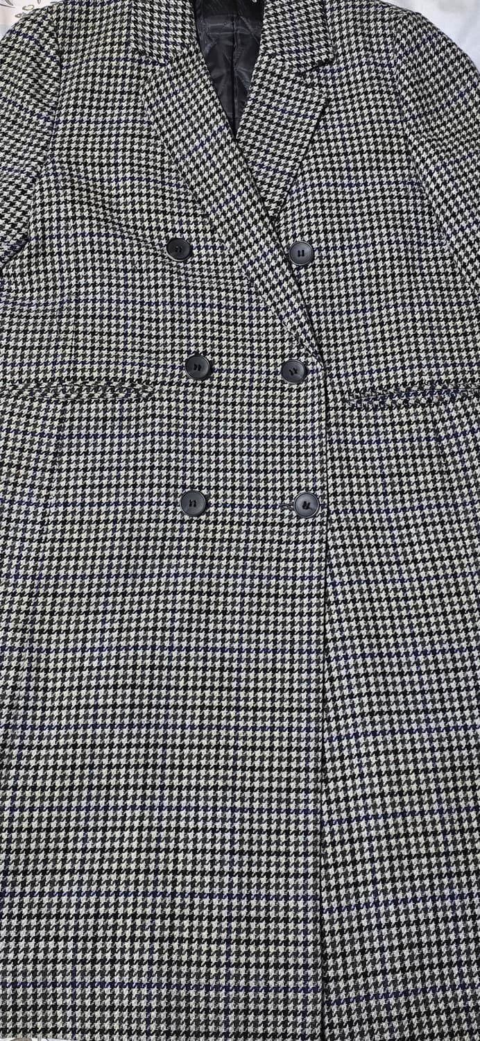 미쏘 체크 더블 롱 코트 L 상품이미지5