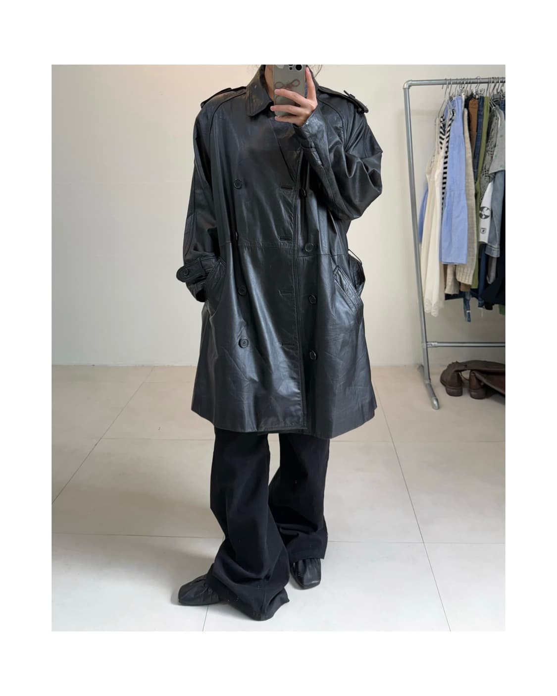빈티지 소가죽 트렌치 상품이미지2