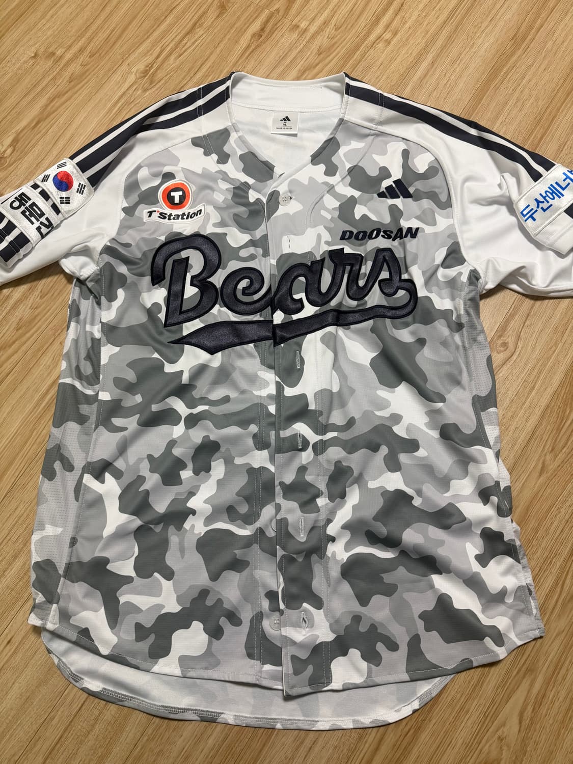 두산베어스 밀리터리 유니폼 정수빈 친필 손마킹 자수 유니폼XL 상품이미지1