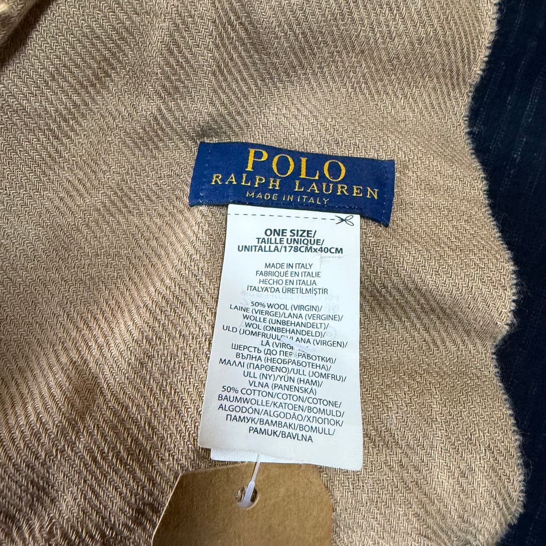 폴로 랄프로렌 도그 자수 울/코튼 머플러 상품이미지4