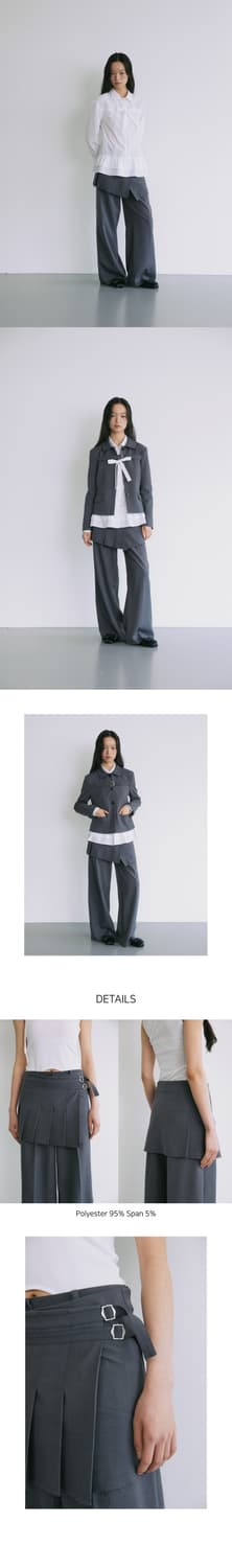 Youshim (유심) 레이어드 플리츠 랩 스커트 상품이미지7