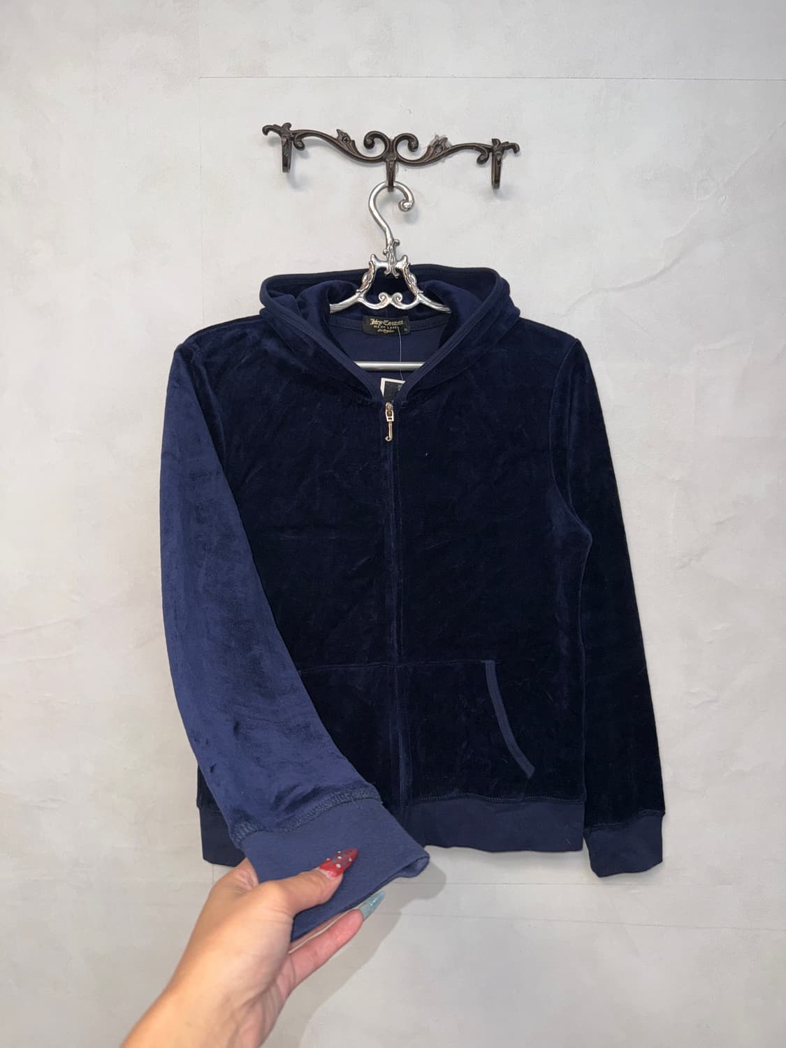 Juicy Couture navy cubic velvet 후드집업 상품이미지2