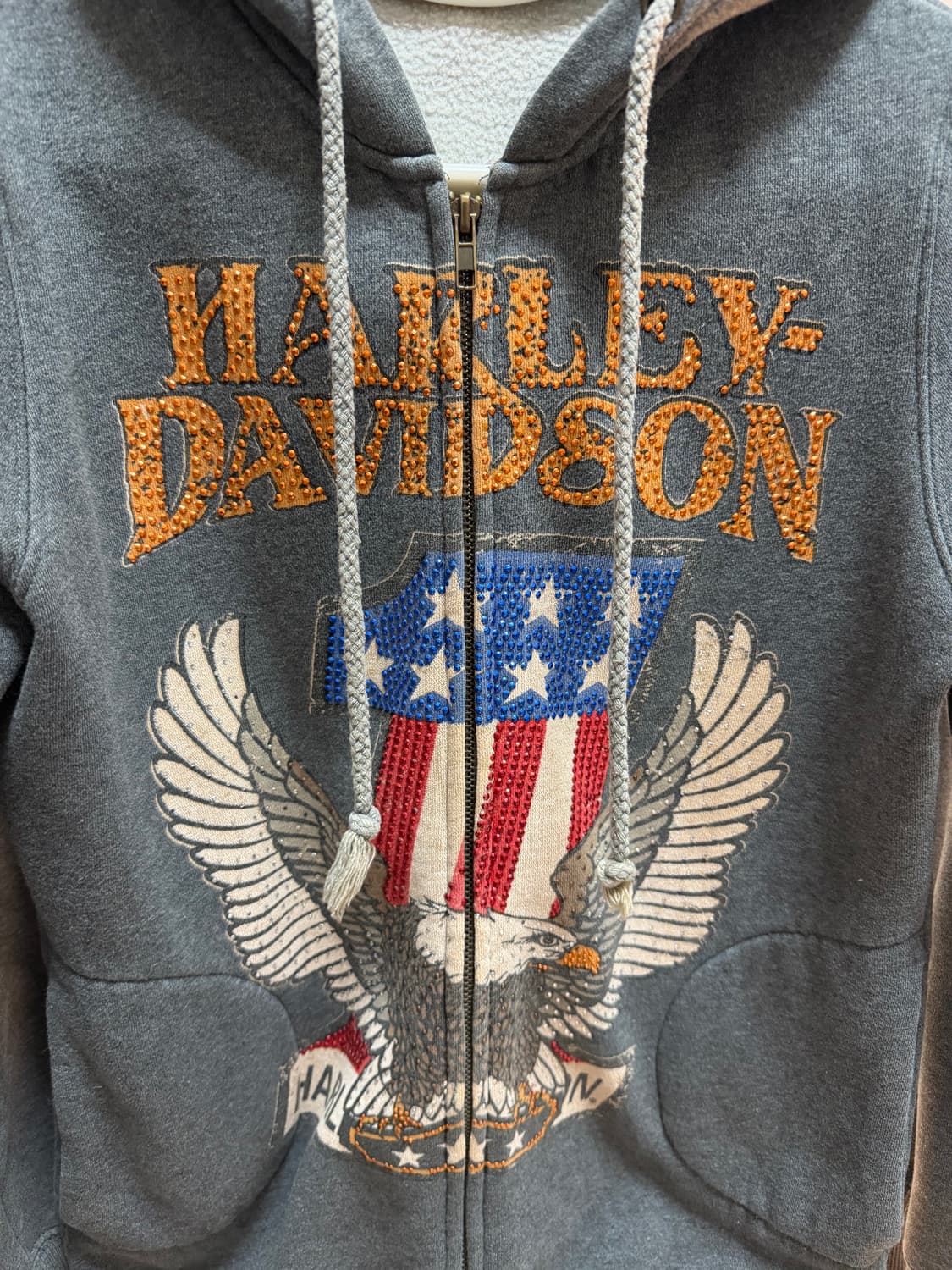 할리데이비슨 큐빅 디테일 후드집업 상품이미지2