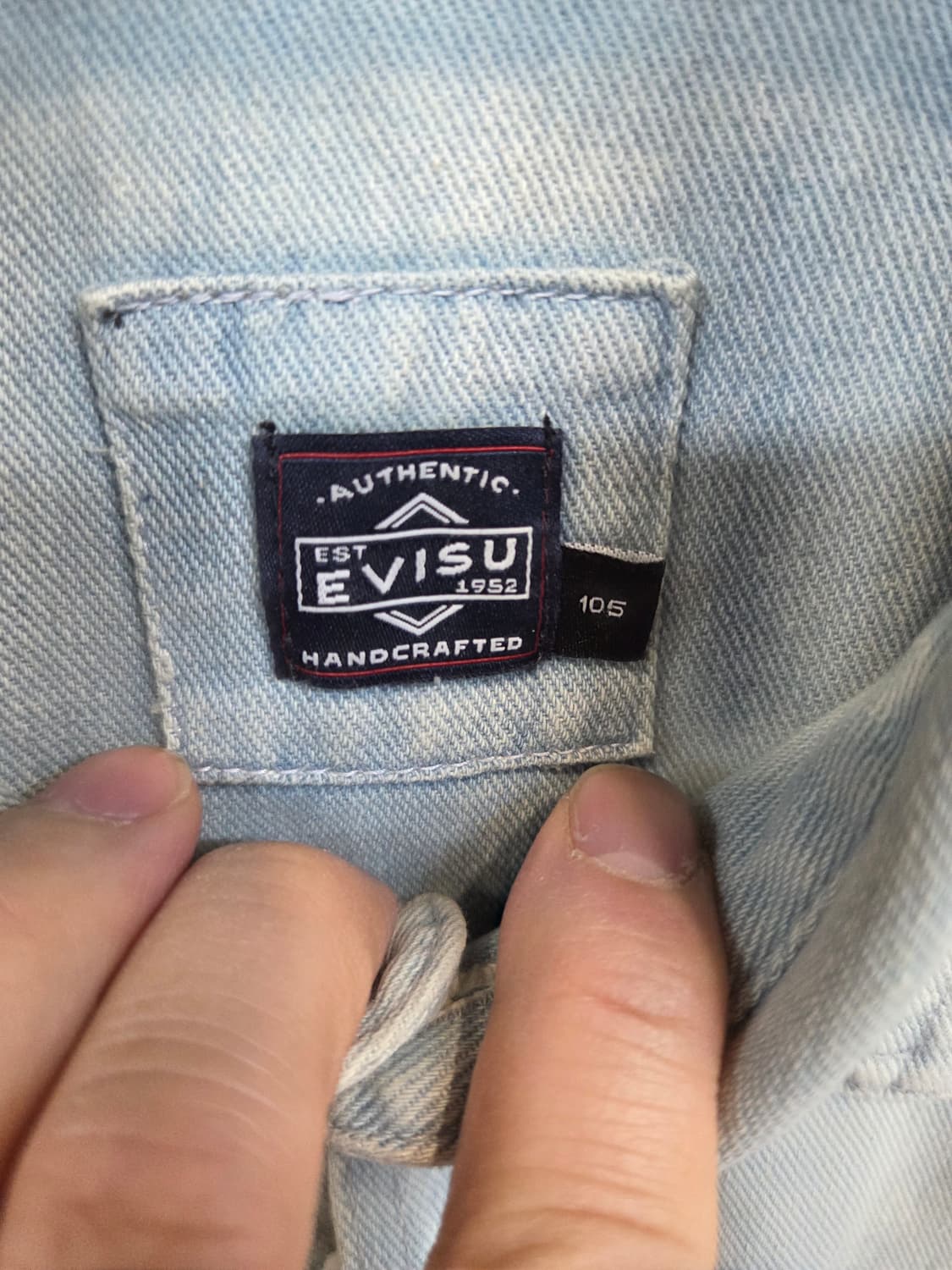 에비수 레더 로고 연청 데님셔츠 긴팔 xl 상품이미지3