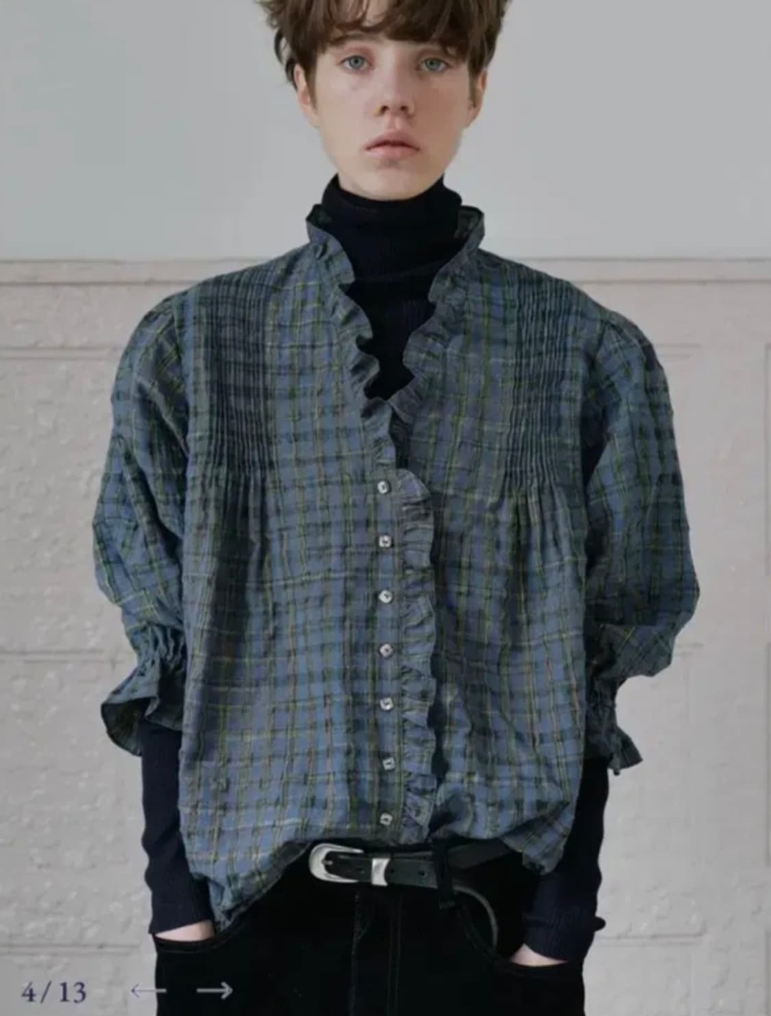 비아플레인 빅토리아 프릴 블라우스 상품이미지1