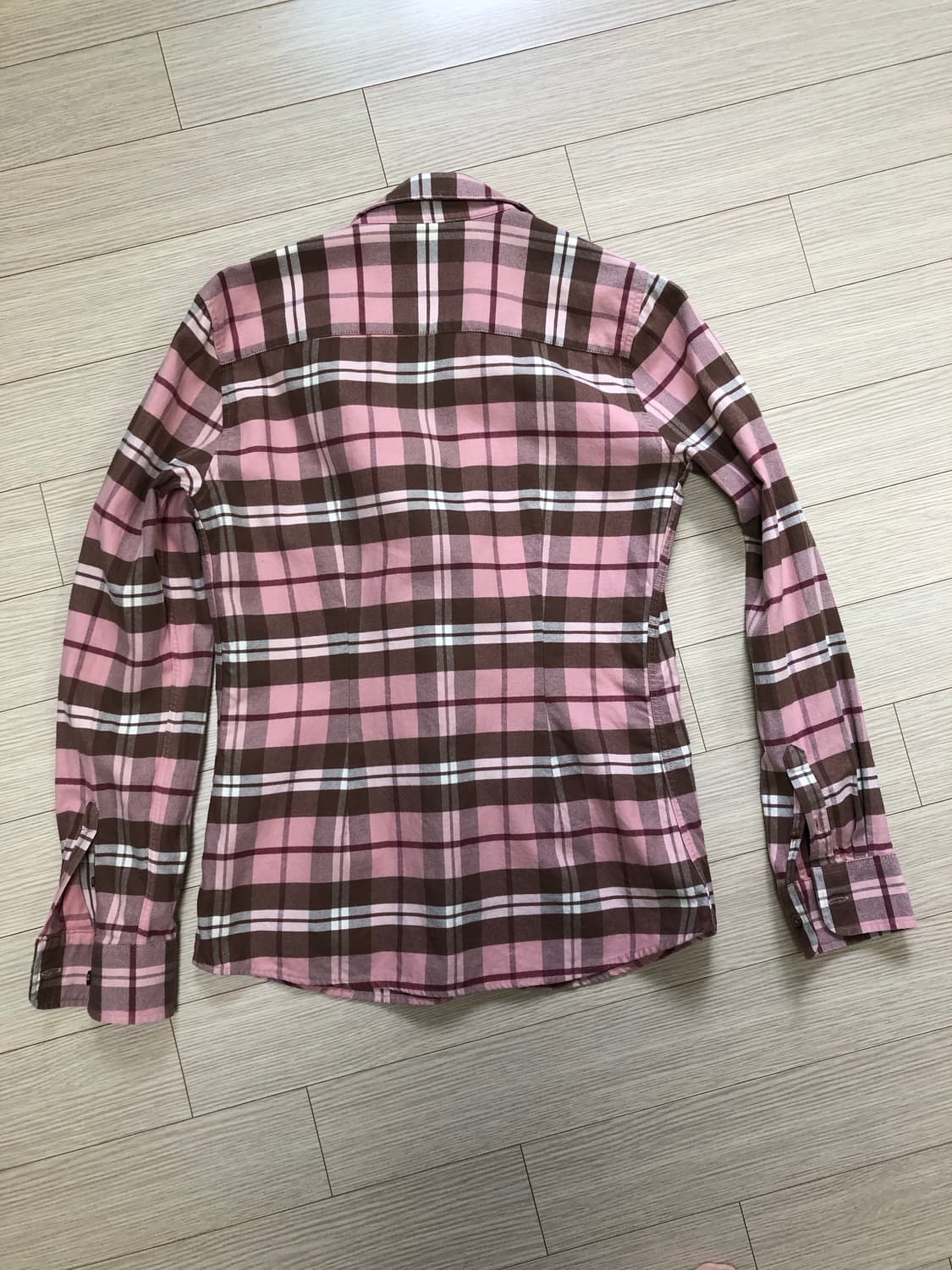 M 티니위니 핑크 체크 셔츠 남방 y2k 빈티지 상품이미지6