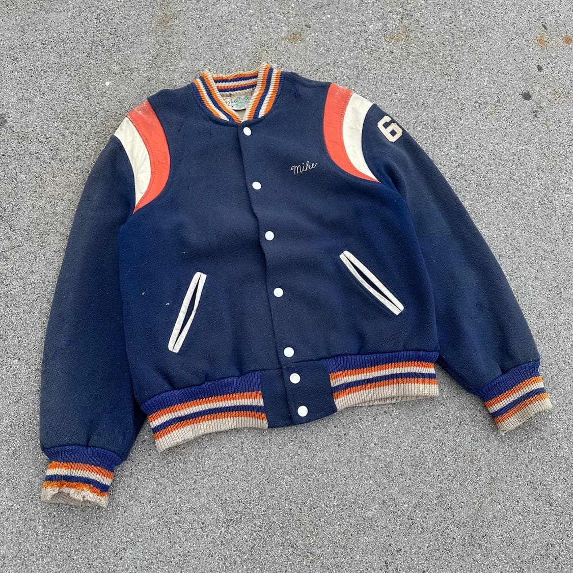 50s USA 빈티지 선페이딩 울 바시티 자켓 상품이미지7