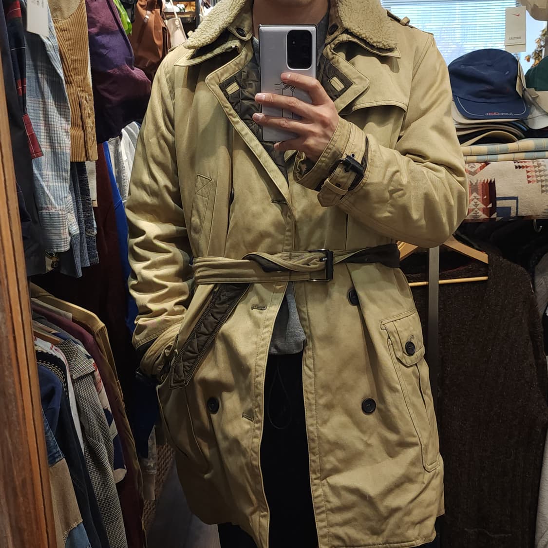 돌체앤가바나 헤비 코트 더블카라 트렌치 코트 벨티드 L 상품이미지9