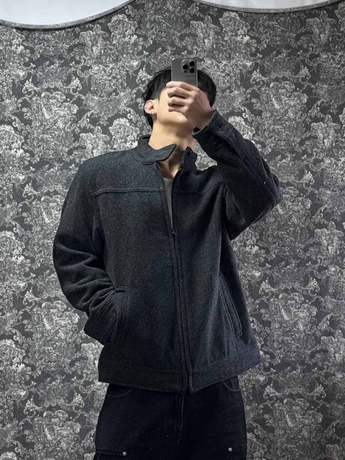 abercromdie 아베크롬비 헤비 울 헤링턴 집업 상품이미지1