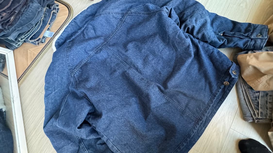 새상품급 Gu 데님 후리스 자켓105 상품이미지7