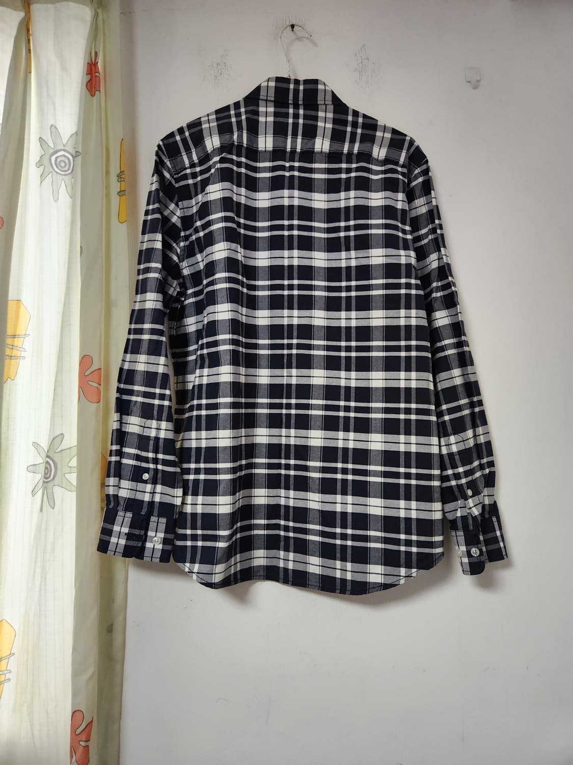 라코스테 네이비 체크 긴팔 셔츠100 상품이미지2