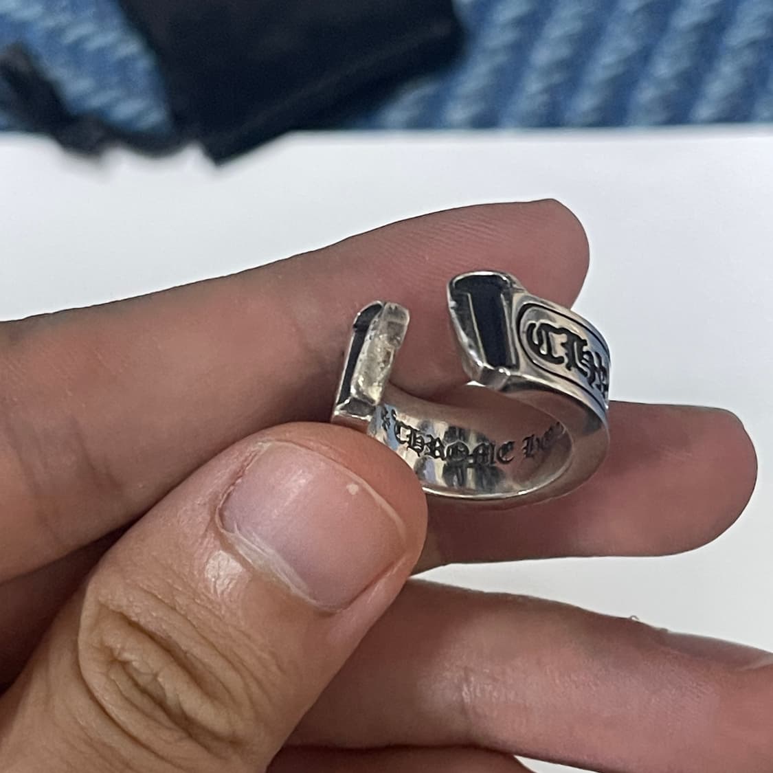 [6.5]크롬하츠 스크롤라벨링 말발굽링 L 상품이미지4