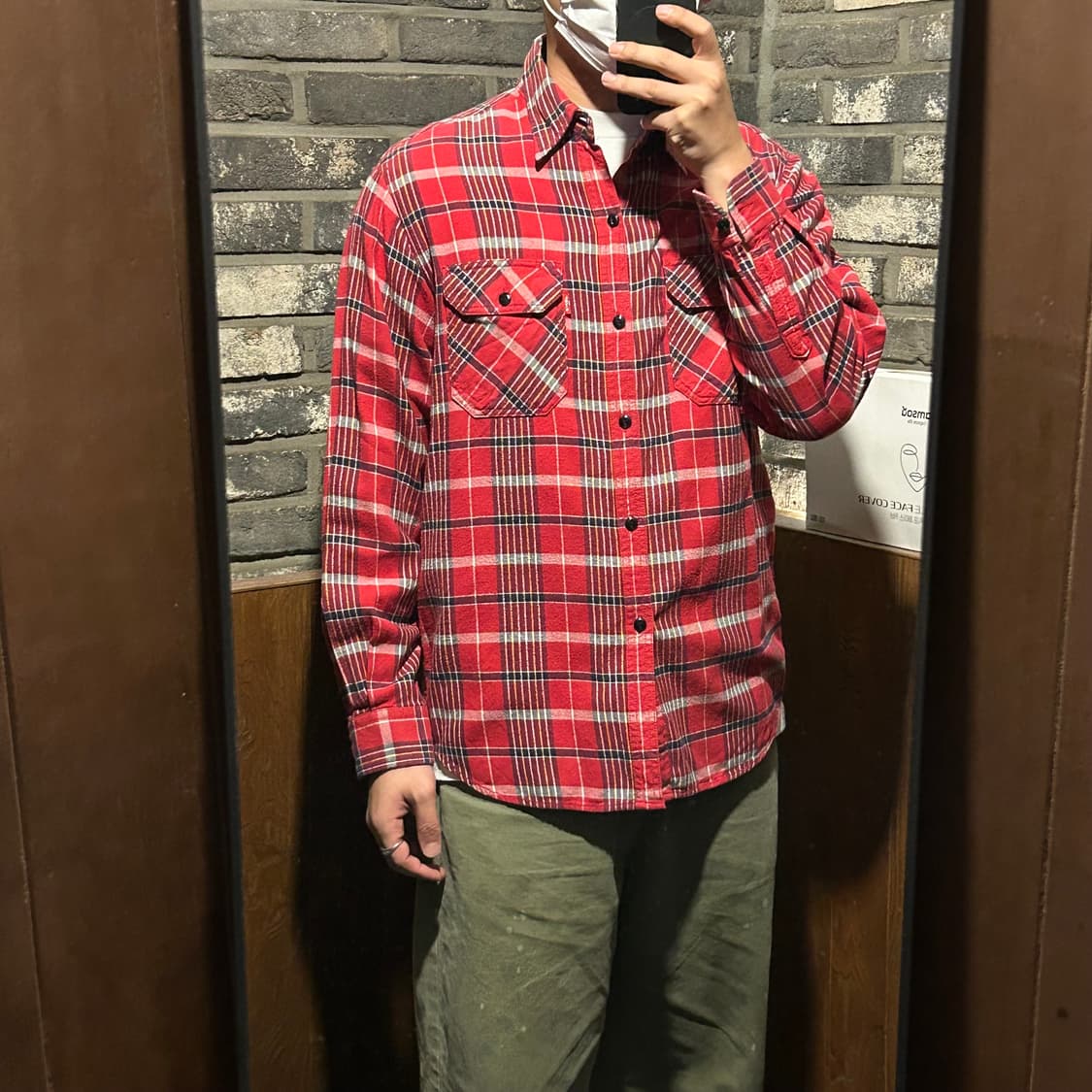 L) 리바이스 Levi's Red Tab 플란넬 레드 체크 셔츠 상품이미지8