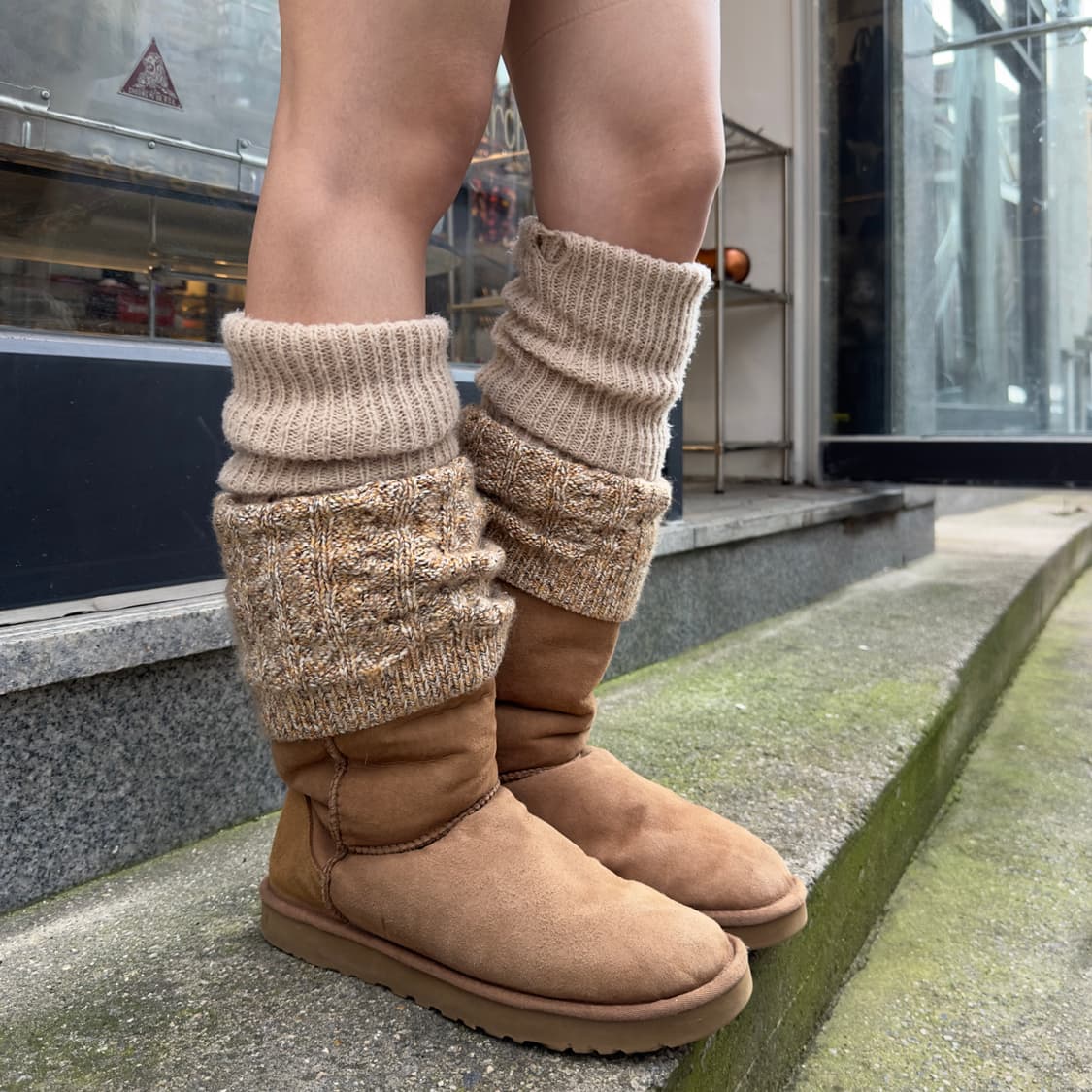 00s Y2K 희귀 니트 레그워머 어그 부츠 ⠀⠀ 상품이미지1