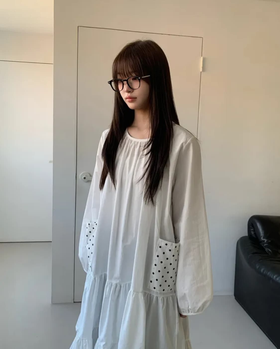 러브앤드팝 도트포켓 프릴 캉캉 원피스 일본 모리걸 상품이미지2