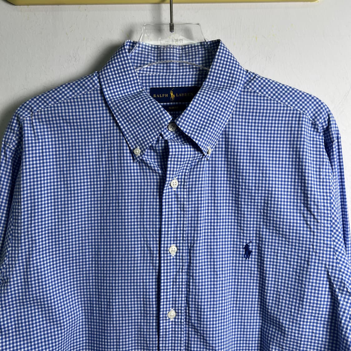 폴로 랄프로렌 슬림핏 블루 체크 셔츠 105 상품이미지4