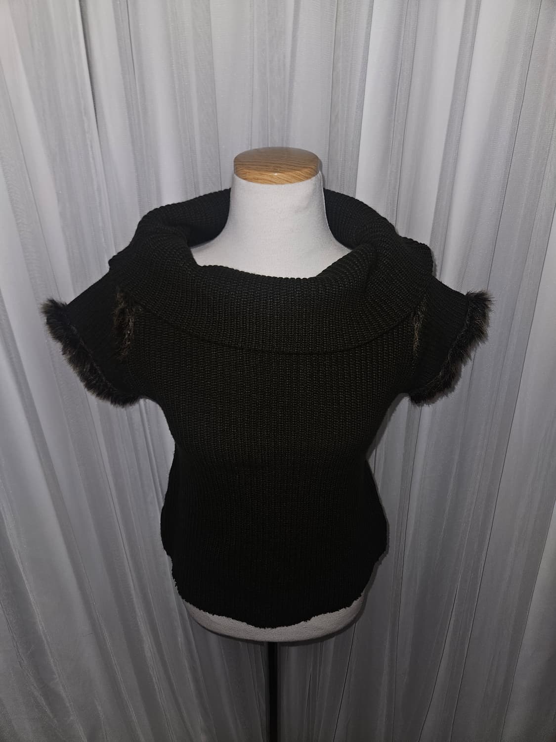 y2k 오네갸루 카키 퍼 터틀넥 니트 탑 상품이미지2