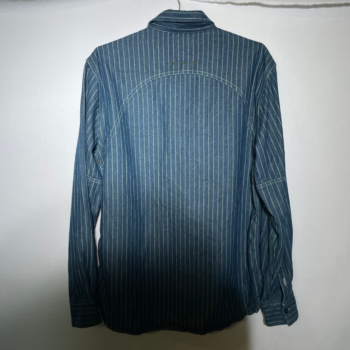 L-XL)VTG 투포켓 스트라이프 데님 워크셔츠 상품이미지6