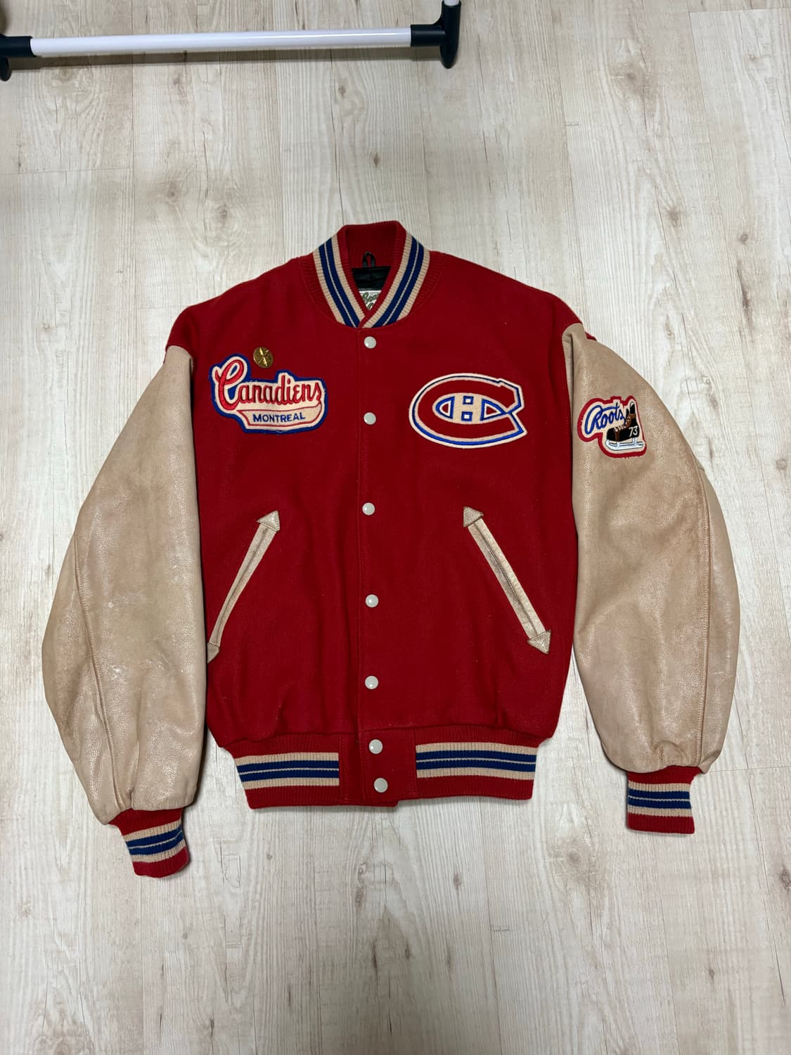 80sMonteal Canadiens Leather/Wool Jacket 상품이미지1