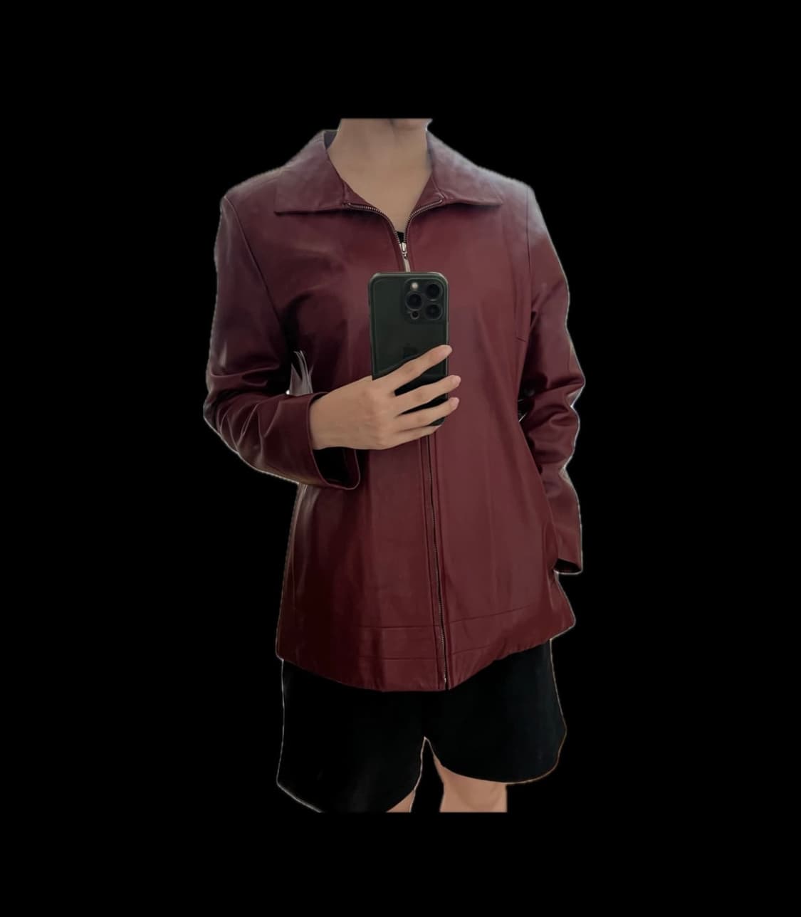 real leather jaket burgundy 상품이미지1
