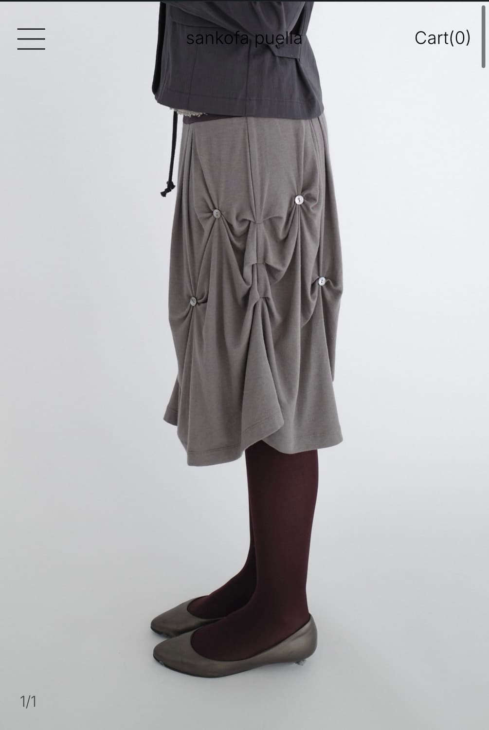 산코파퓨엘라 Drape wool skirt(Brown) 상품이미지3