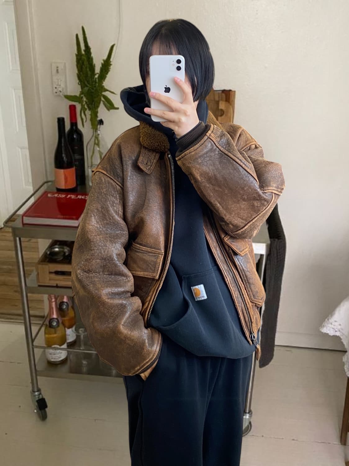 빈티지 레더 자켓 MADE IN USA (Man L) AA0945 상품이미지1