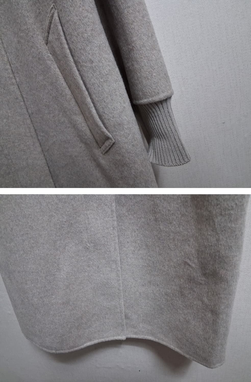 BY BRIDG IT 퀄리티좋은 연베이지 핸드메이드 울코트 라운드 556 상품이미지5