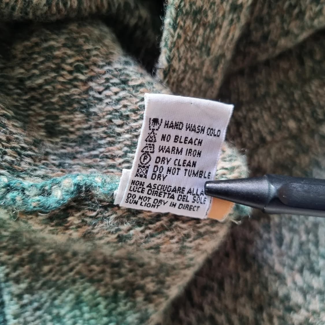 80s Italy 베네통 멀티컬러 울 가디건 L sz 상품이미지9