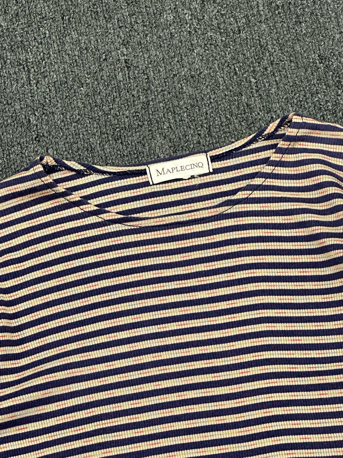 S)Japanese vintage 여성 스트라이프 골지 롱슬리브 상품이미지2