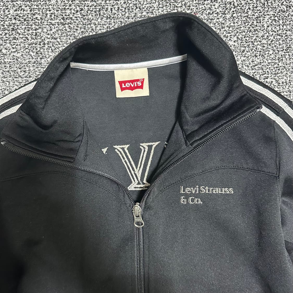 (XS~S) 리바이스 블랙 백로고 트랙 자켓 져지 상품이미지2