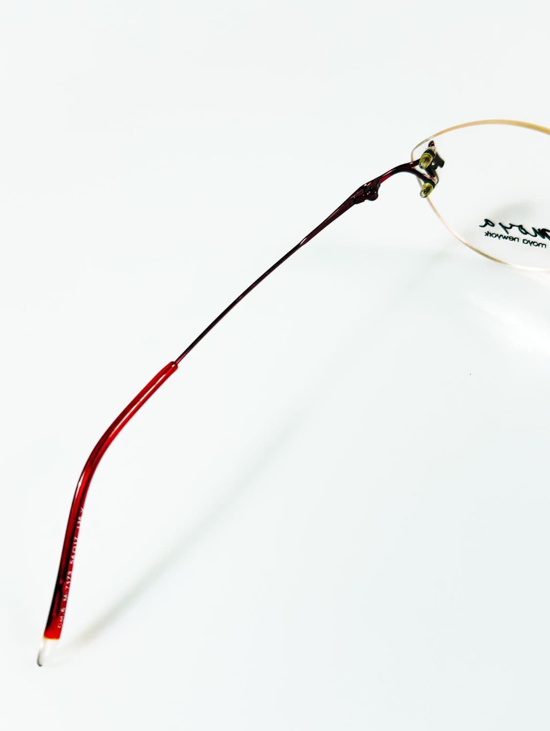 MOYA NEWYORK 오벌 무테 버건디 레드메탈 빈티지 안경 상품이미지7