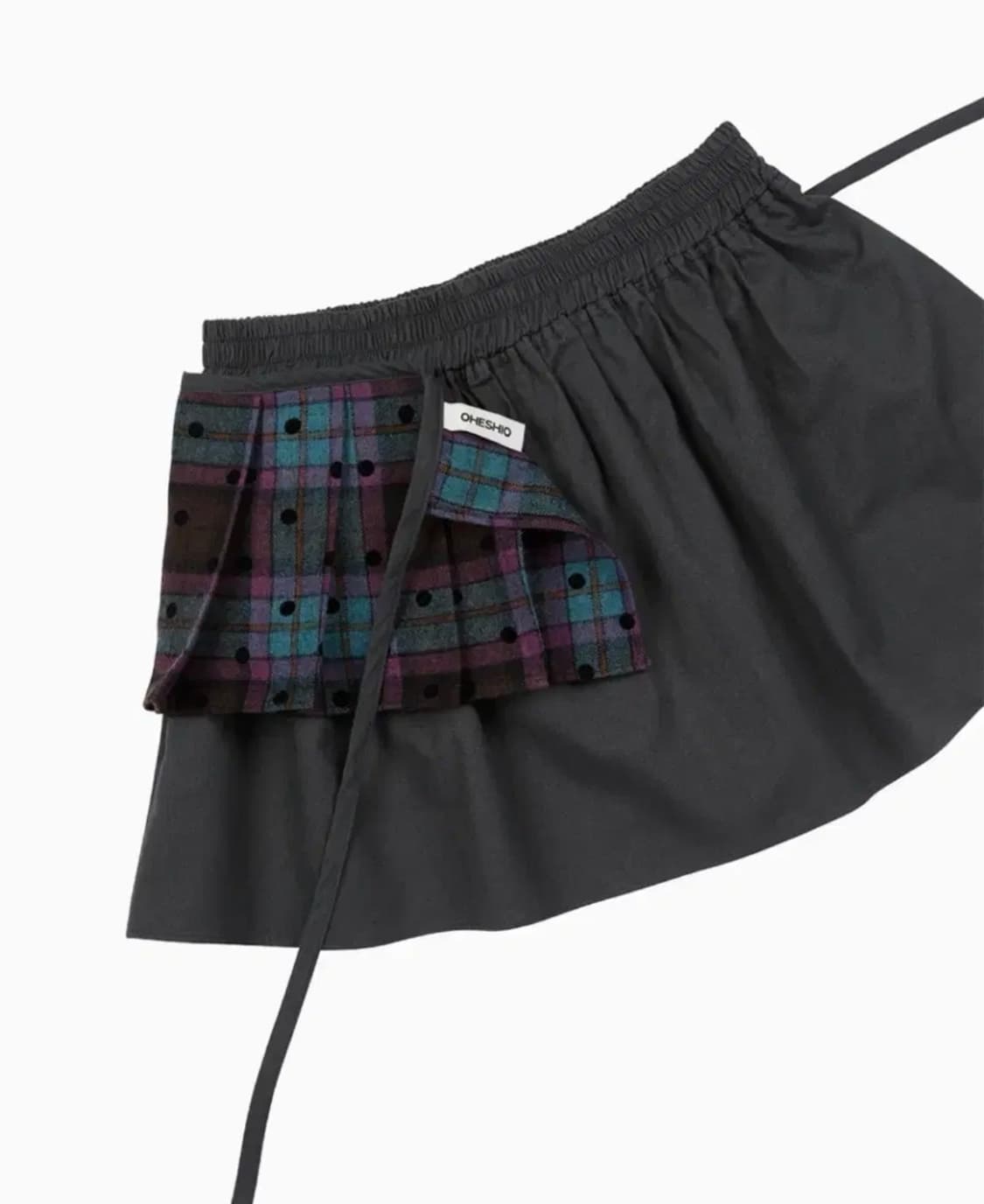 오헤시오 체크 투웨이 미니스커트 퍼플차콜 CHECK TWOWAY MINI 상품이미지2
