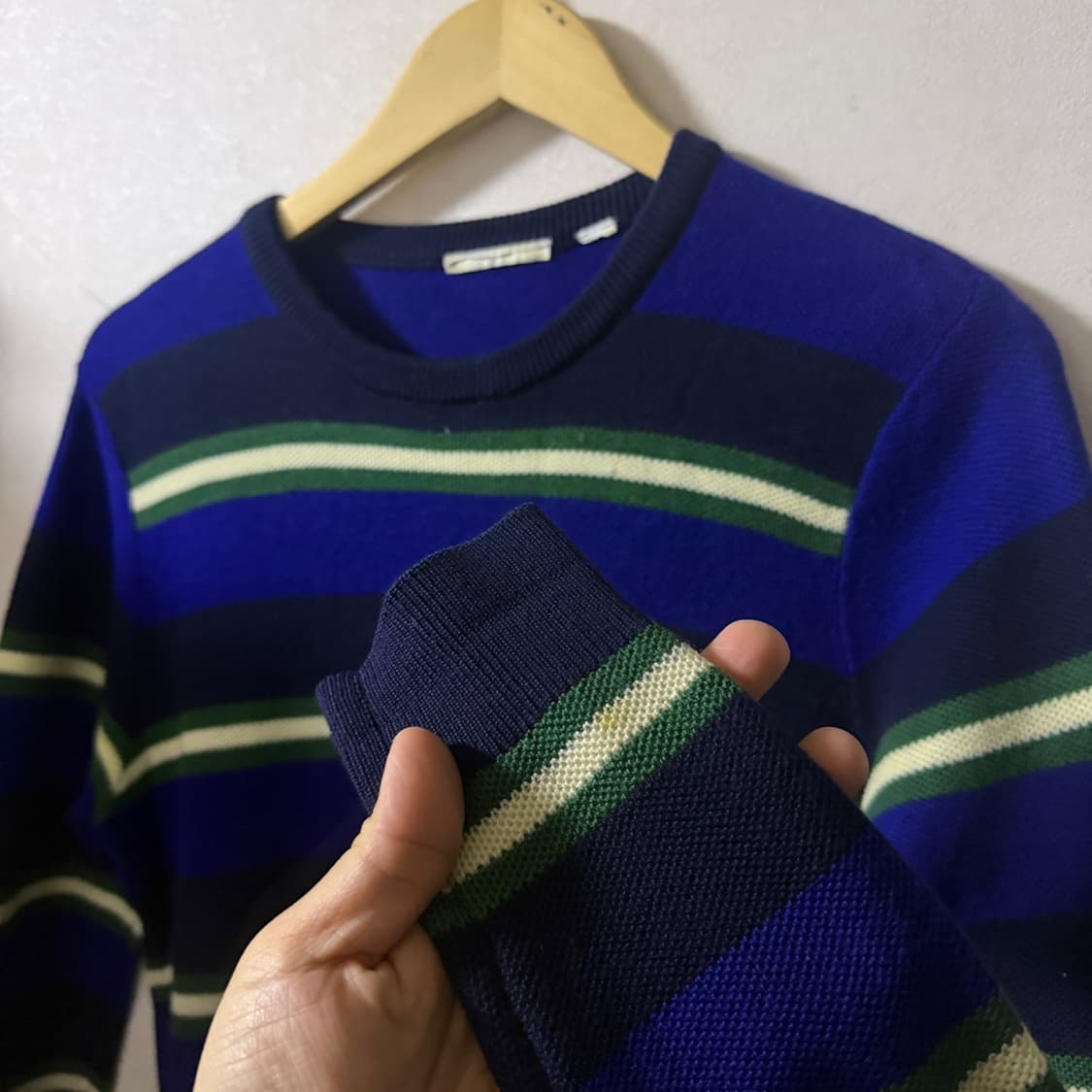 라코스테 남성 스트라이프 라운드 니트 4 (남성 95정도) 상품이미지3