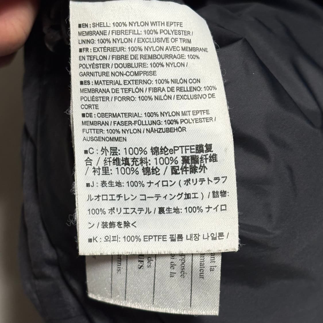 Arc'teryx 피션 sv 고어텍스 블랙 패딩 상품이미지5