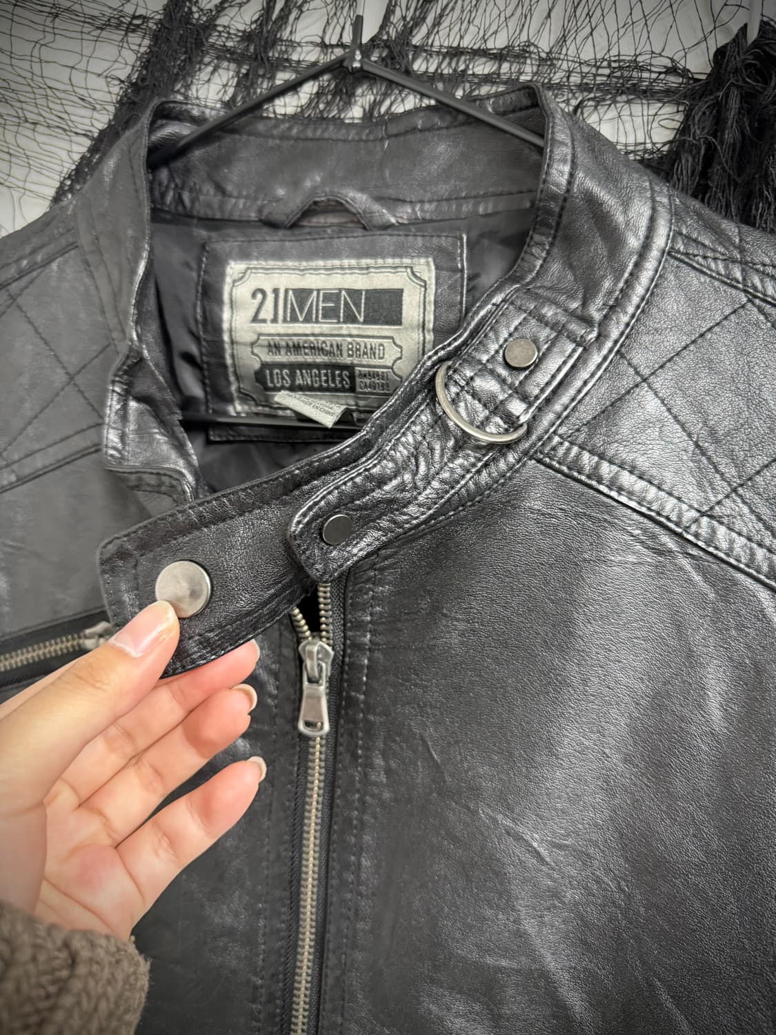 Zipper detailed buckle leather jacket 상품이미지3