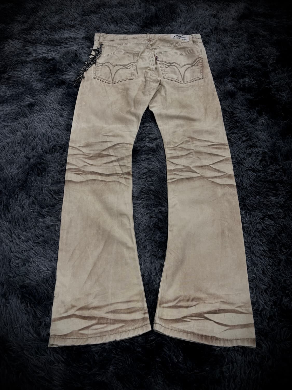 Jack Rose 아이보리 나염 부츠컷 데님 팬츠 상품이미지2