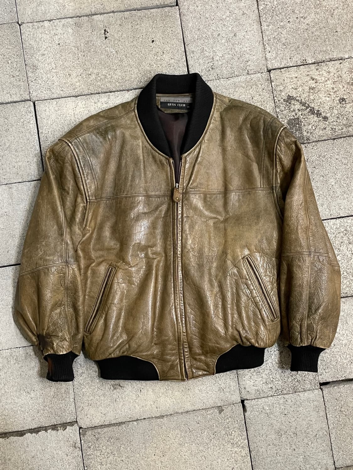 빈티지 Guys Club 레더 봄버 자켓  상품이미지1
