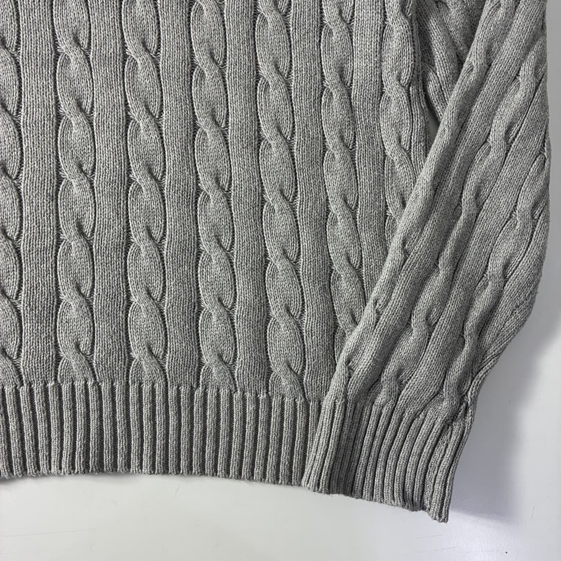 Polo 폴로 랄프로렌 멜란지 그레이 케이블 라운드 니트 상품이미지4