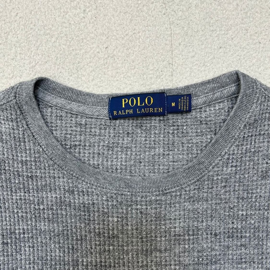 폴로랄프로렌 그레이 와플 크루넥 긴팔 티셔츠 M 상품이미지4