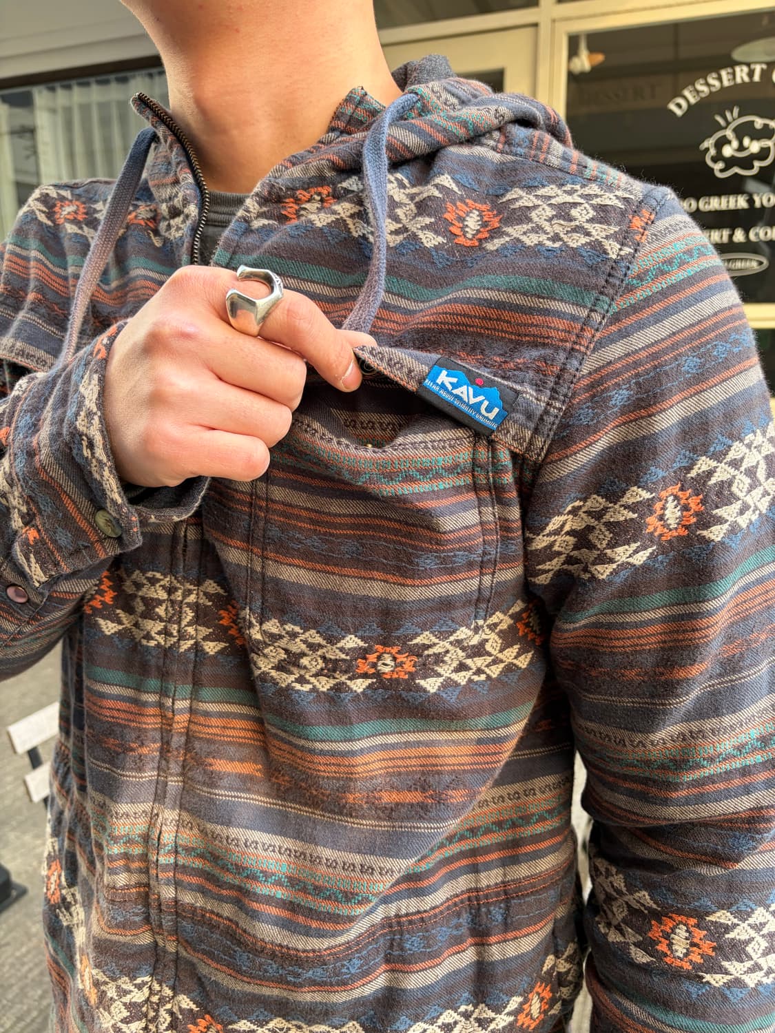 Kavu aztec pattern cotton hood zip-up 상품이미지6