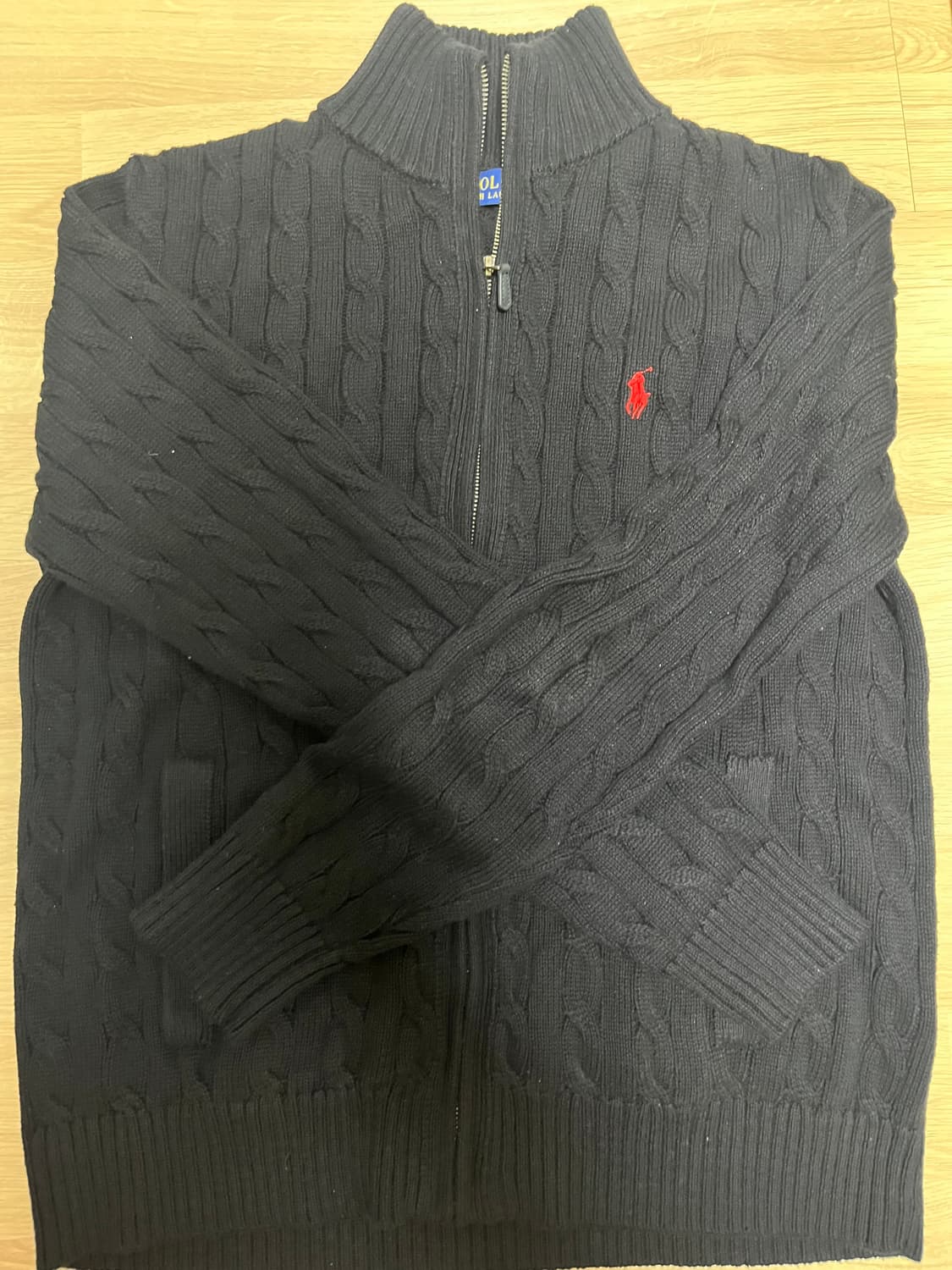 케이블 니트 하프 집업 스웨터 니트 상품이미지2