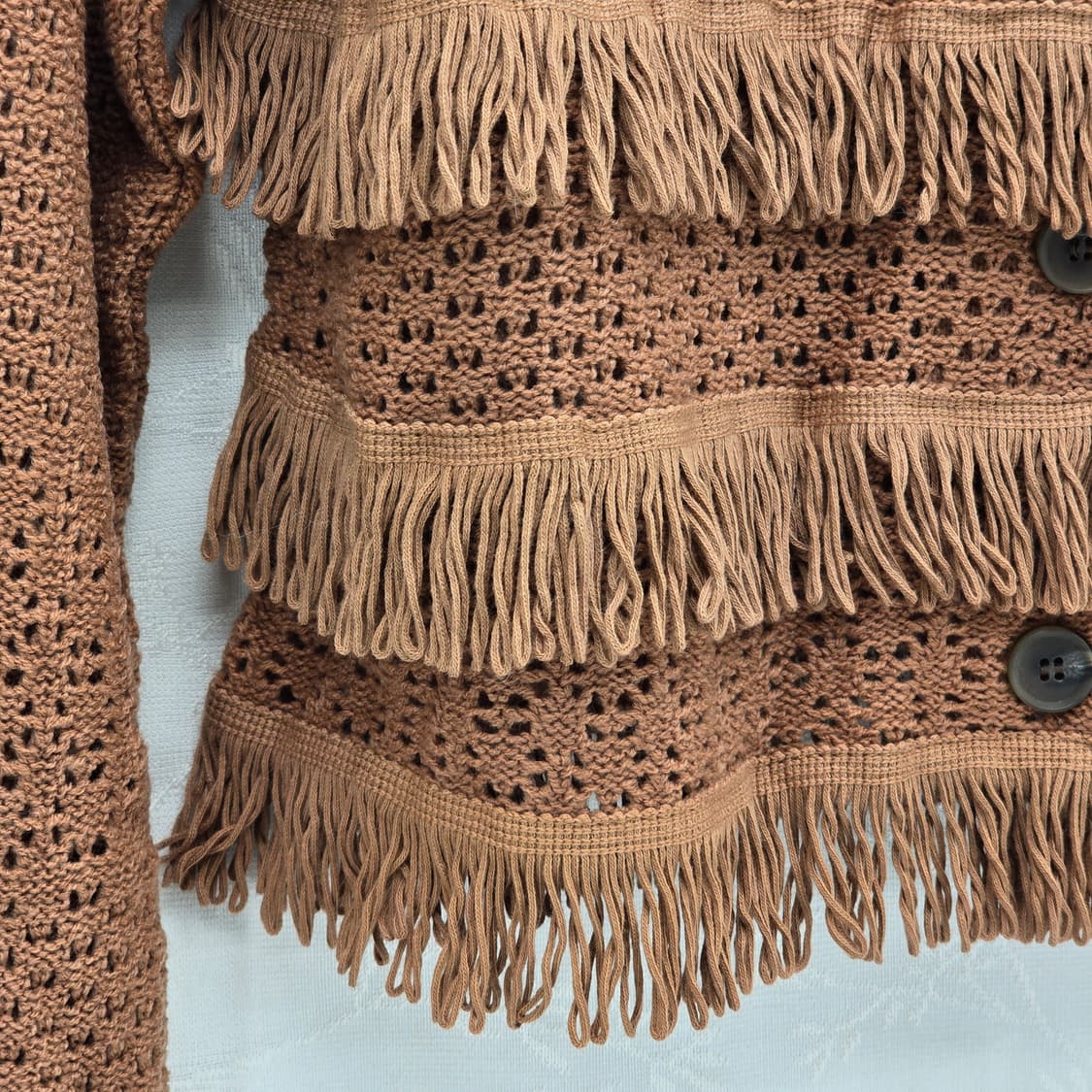 브라운 프린지 니트 가디건 상품이미지6
