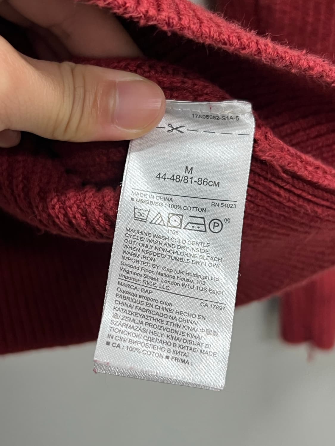 (M) GAP 라운드 니트 레드 상품이미지5