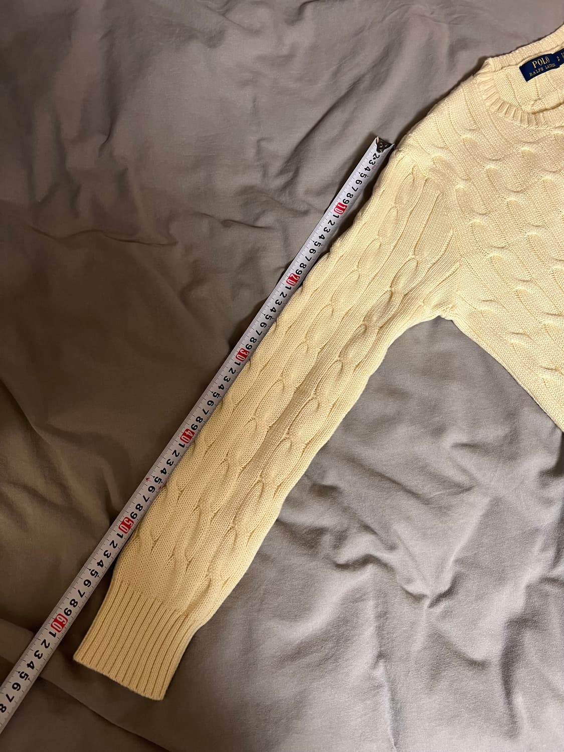 폴로 랄프로렌 케이블 꽈배기 니트 크림색 s 상품이미지9