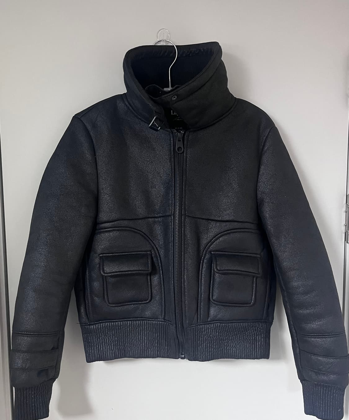 무스탕 숏 자켓 아우터 크롭 블랙 락시크 펑크 갸루 y2k 나나 상품이미지2