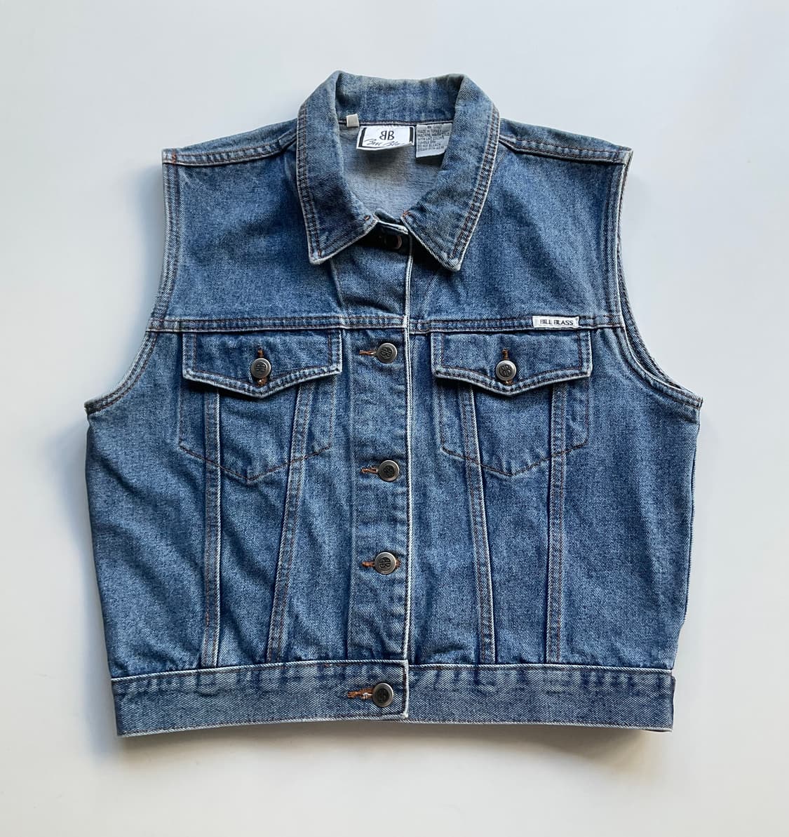 Bill Blass 핸드페인팅 커스텀 데님 베스트 M 상품이미지2