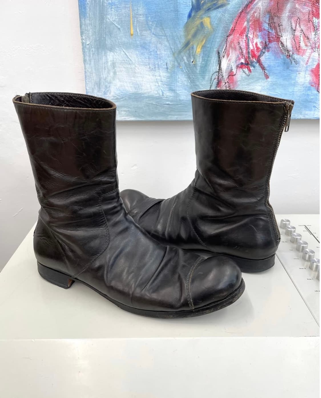 컬렉션 프리베 드레이프 레더부츠 41사이즈 상품이미지2