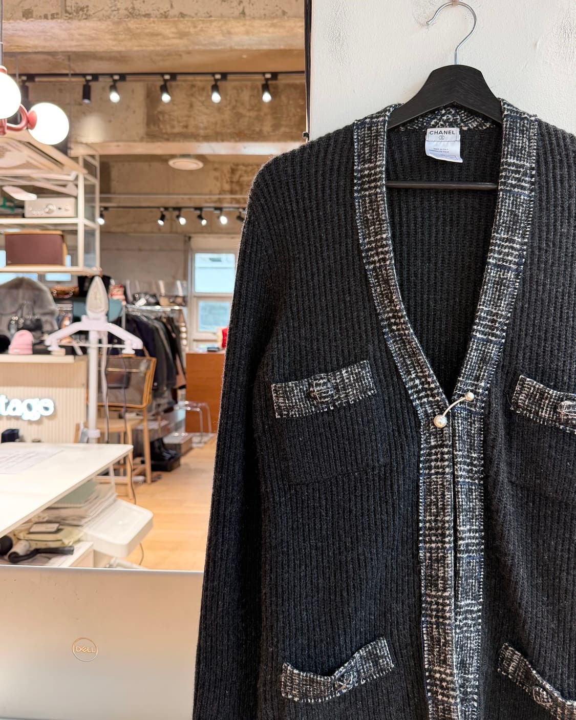 샤넬 그레이 포켓 캐시미어 가디건  상품이미지4